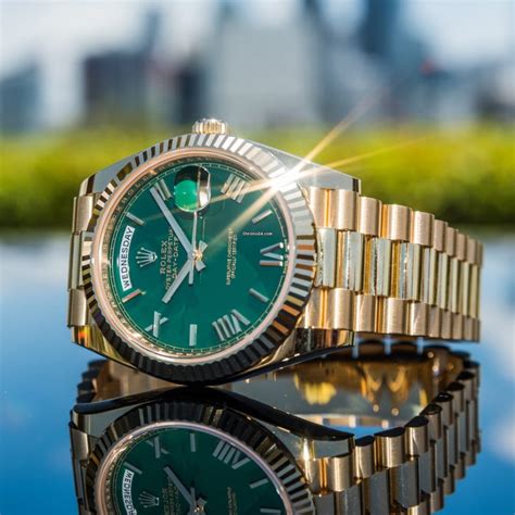 rolex day date 40 green dial replica|rolex day date 40 228238.